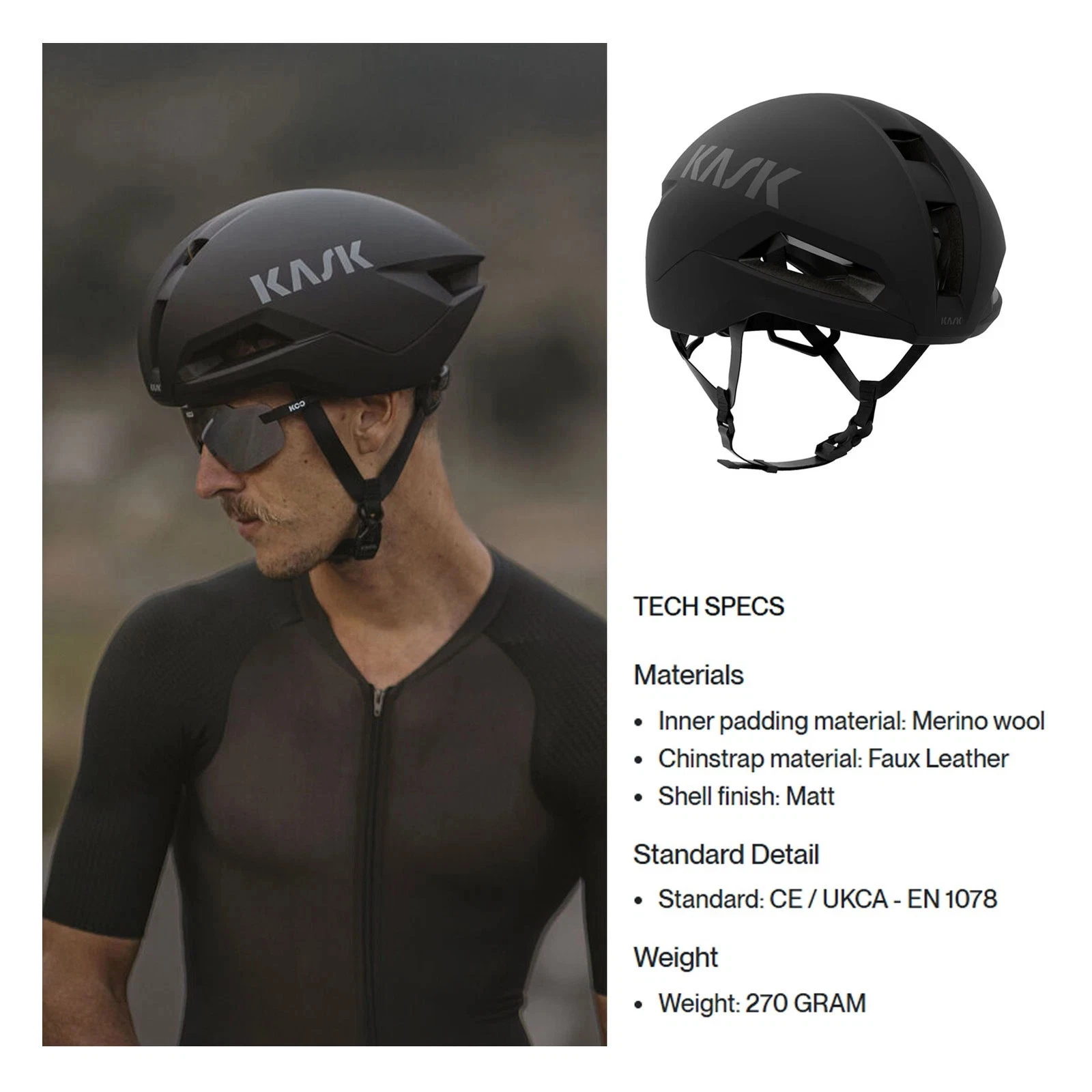 Kask Nirvana Aerodynamic Bike Helmet, Black Matt, Large