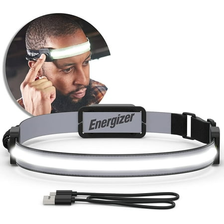 Energizer Headlamp Rechargeable S400, LED WideBeam Head Light, IPX4 Water Resistant Ultra Bright Headlamps for Camping, Outdoors, Emergency Power Outage (USB Cable Included)