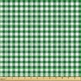 thumbnail image 2 of Ambesonne Christmas Plaid Fabric by the Yard Upholstery, Dark Green Gingham, 5 Yards, Hunter Green and White, 2 of 5