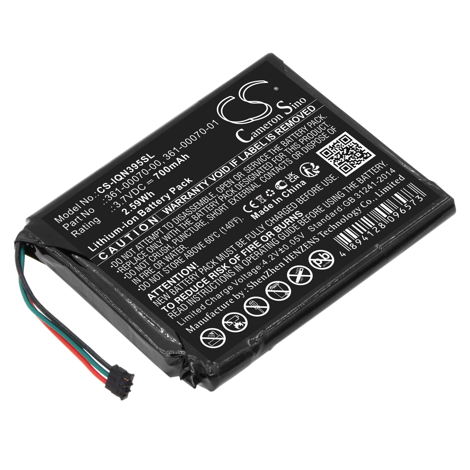 1100mAh Battery For Garmin Drive 51LMT-S,DriveSmart,Nuvi 30,50LM,55,55LM,55LMT E - copertina