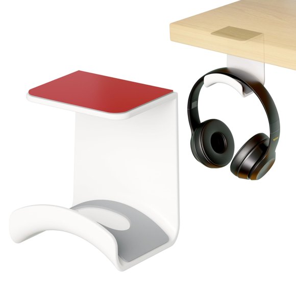 Soporte para auriculares Liboer Mini para debajo del escritorio, blanco
