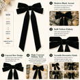 thumbnail image 2 of Black Velvet Christmas Bow with Long Tails for Gift Wrapping, Tree and Wreath Decor, 2 of 7