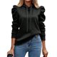 thumbnail image 1 of Sudadera con Capucha de Larga Abullonada y Cordón Ajustable para Mujer, Estilo Informal, para Otoño e Invierno Negro XL, 1 of 8