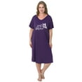 thumbnail image 4 of FEREMO 2 Pack Plus Size Nightgowns for Women Short Sleeve Printed Sleepwear Long Comfy Sleep Gown, 4 of 6