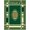 Green Cream Gold, Pattern 18, variant on Design&I 8'x10' Washable Area Rug Shaped Soccer Beast Pentagon Motif Graphic Footboard Football for King Size Bedroom, Under Bed, Sleek Flatweave Pet Friendly