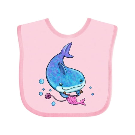 

Inktastic Cute Whale Shark Knitting Boys or Girls Baby Bib