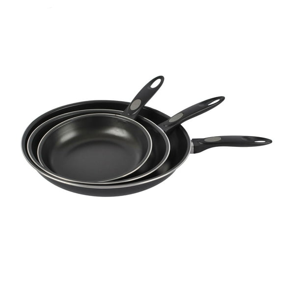 Alpine Cuisine 3 Piece 7, 9.5, & 11" Carbon Steel Non Stick Frying Pan Set