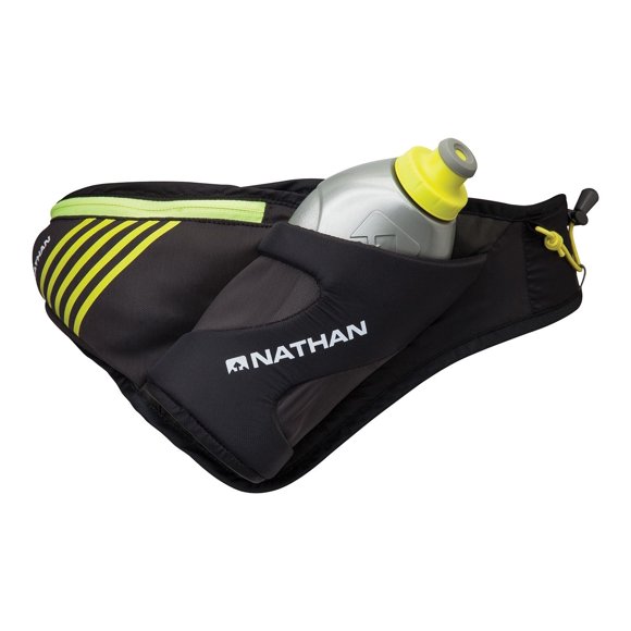 Riñonera de hidratación Nathan Peak con petaca para correr de 18 oz, bolsillo con cremallera y tamaño ajustable