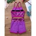thumbnail image 4 of YONGHS Kids Girls Ballet Sequins Mermaid Tank Crop Top Shorts Set Tankini Swimwear 4-14, 4 of 7