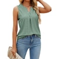 thumbnail image 1 of Lucakuins, camisetas sin mangas sueltas de verano para mujer, ojales de Color sólido ahuecados, chaleco sin mangas con cuello en V, camisola para discoteca Lucakuins  moda, 1 of 6