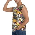 thumbnail image 3 of Haiem Men's Cute Cat Cartoon Print Tank Tops Summer Sleeveless Cut Off Workout T-Shirts Fitness Vest Athletic Undershirts-XX-Large, 3 of 8