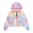thumbnail image 5 of Xixirimido Cute Dragon Rainbow Pattern Girls Half Zip Sweatshirt Hooded Pullover for Teen Long Sleeve Hoodie Crop Tops with Pocket Fall Winter Clothes Size 9-10, 5 of 7