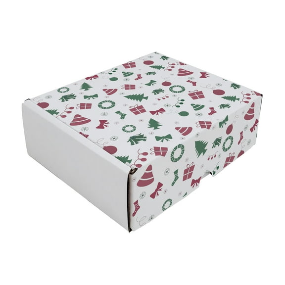 Ucanpack Christmas Boxes With Lids 6 x 6 x 6" - Xmas Trees Printed Christmas Box Shipping Box Bulk - Holiday Shipping Box Made In USA Christmas Packaging Small Business