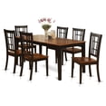 thumbnail image 2 of East West Furniture Nicoli 7-piece Dining Set with Wood Seat in Black/Cherry, 2 of 8