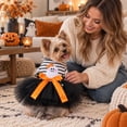 thumbnail image 4 of Halloween Pet Tutu Dress, Pumpkin Ghost Printed Holiday with Bow, Soft Breathable Party Outfit for Small Dogs Puppies, 4 of 4