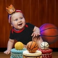 thumbnail image 3 of Basketball 1/2 Birthday Glitter Hat, Baby Boys Half Birthday Crown Orange, 6-Month Sports Theme Party Photo Props Decorations Supplies Favors, 3 of 6