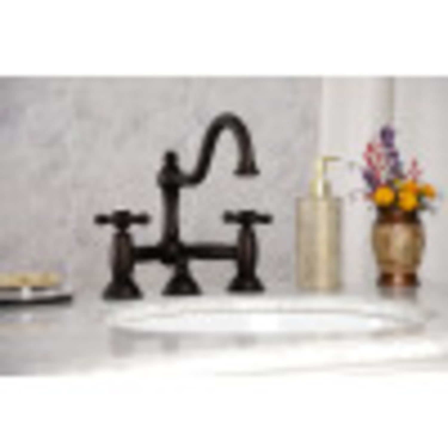 Kingston Brass Two Handle 8" Widespread Lavatory Faucet with Brass Pop-up