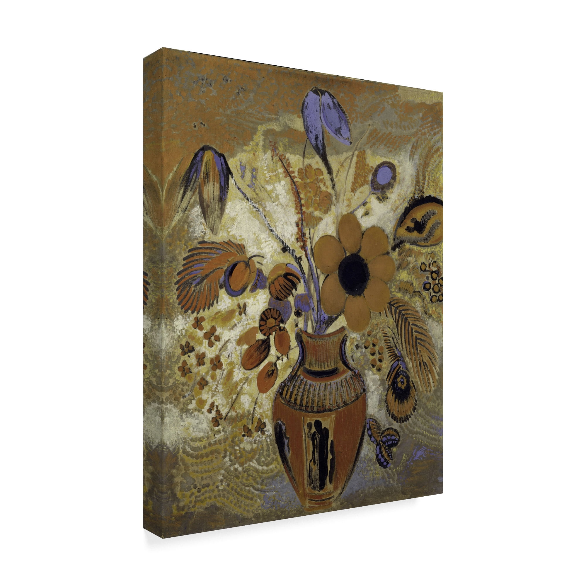 Trademark Fine Art 'Etruscan Vase With Flowers' Canvas Art by Odilon Redon