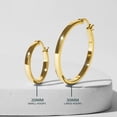 thumbnail image 4 of Aros ligeros con pasador de plata de ley 925 bañados en oro de 14 quilates | Aros dorados para mujer, 4 of 4