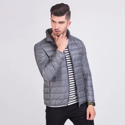 Men Winter Puffer Jacket 2023 New Ultra Light 90% White Duck Down Jackets Casual Portable Winter Coat for Men 4XL 5XL 6XL