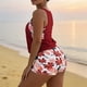 thumbnail image 4 of Traje de baño de dos piezas para mujer, tankini, estampado de hojas, bikini dividido, traje de baño de dos piezas para mujer, tankinis, trajes de baño de 2 piezas para mujer, trajes de baño para mujer, 4 of 7