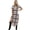 Beige, variant on Women's Aztec Print V Neck Midi Dress with Stretch Fabric ninety five percent polyester and five percent elastane