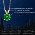 thumbnail image 2 of Gem Stone King 14K Yellow Gold Green Created Emerald Pendant Necklace for Women | 1.00 Cttw | Gemstone May Birthstone | Round 6MM | With 18 inch Chain, 2 of 6