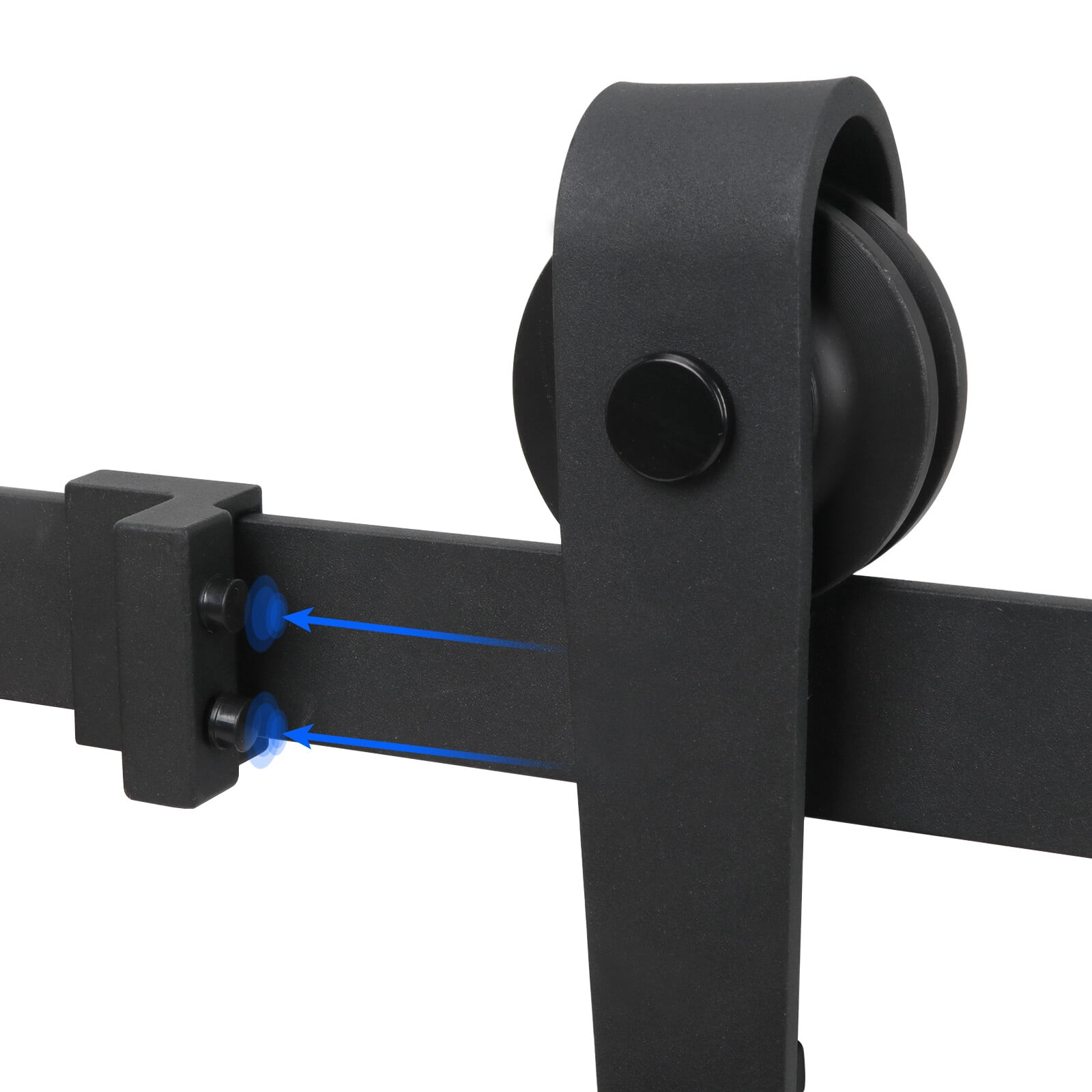 SuperDeal Modern 12FT Double Sliding Barn Doors Hardware Track Kit Frosted Black