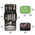 thumbnail image 2 of 3-Piece Travel Toiletry Bag Set, Hanging Wash Bag with Makeup Bag & Brush Case,Waterproof Cosmetic Organizer for Travel, Gym & Home Green Paw Print Pattern, 2 of 10