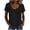Black(Womens Tops), variant on Short Sleeve Cotton Linen Tops for Women Floral Embroidery Casual U-Neck Blouses for Summer
