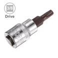 thumbnail image 3 of Unique Bargains 3/8-Inch Drive T30 Torx Bit Socket S2 Steel 50mm Length Silver Tone, 3 of 4