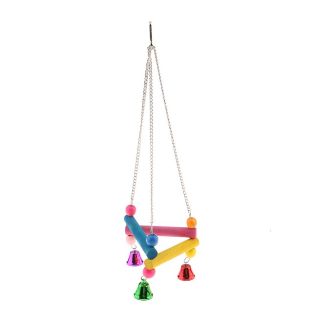 Mascota muerde loro pájaro escalar masticar juguetes campana columpio jaula colgante Zulema Juguetes de columpio de loro de mascota