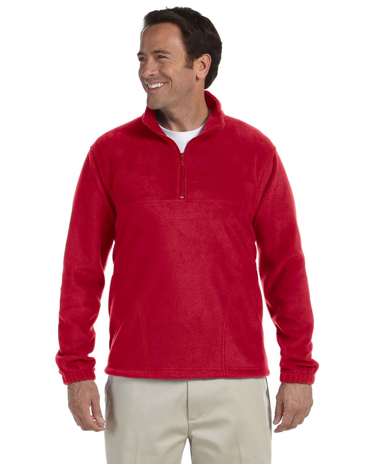 red fleece quarter zip