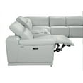 thumbnail image 2 of Light Gray Italian Leather Modular Curved Five Piece Reclining Sectional, 2 of 3