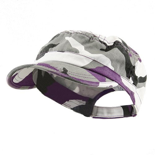 MG Enzyme Washed Cotton Twill Cap Lilac Camo One Size 