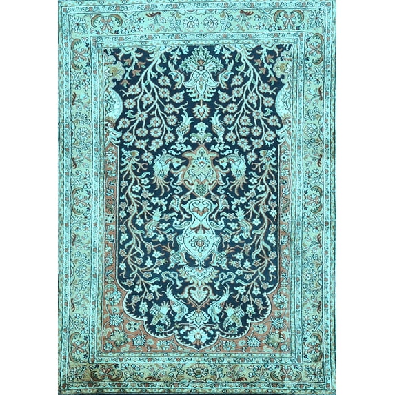 Ahgly Company Indoor Rectangle Animal Light Blue Traditional Area Rugs, 8' x 12'