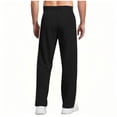 thumbnail image 5 of Mens Fleece Sweatpants Loose Fit Open Bottom Moisture Wicking Track Athletic Jogger Streetwear Trousers Black, 5 of 7