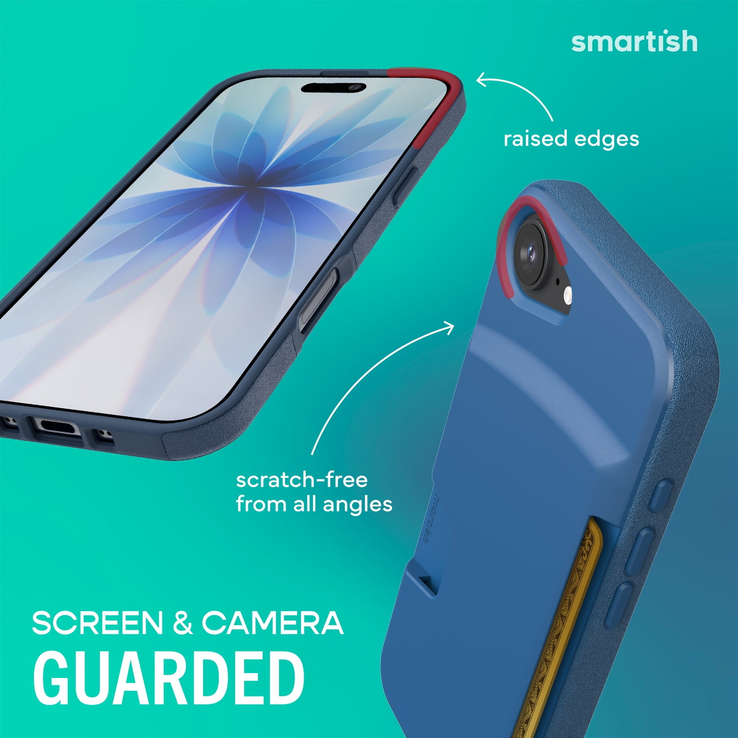 Smartish iPhone 17e/16e Wallet Case - Wallet Slayer Vol 1 - Slim Card Holder - Blue