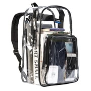 K-Cliffs Unisex Wholesale Clear Backpack See through School bags Basic Transparent Student Bookbag, Black, 20pcs
