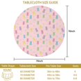 thumbnail image 3 of Easter and Mini Bunnies Light Pink Pattern Round Tablecloth 60", Wrinkle-Resistant Wipeable Cover for Kitchen, Dining, Picnic & Patio, 3 of 6