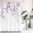 thumbnail image 2 of Green Eucalyptus Shower Curtain, Watercolor Leaves on The Top Plant with Floral Bathroom Decoration Shower Curtain Sets 72x72 Inch with Hooks, 2 of 6