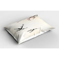 thumbnail image 2 of Ambesonne Japanese Pillow Sham 2 Pack, Cherry Trees in Spring, 30"x20", Red Grey Ecru, 2 of 3