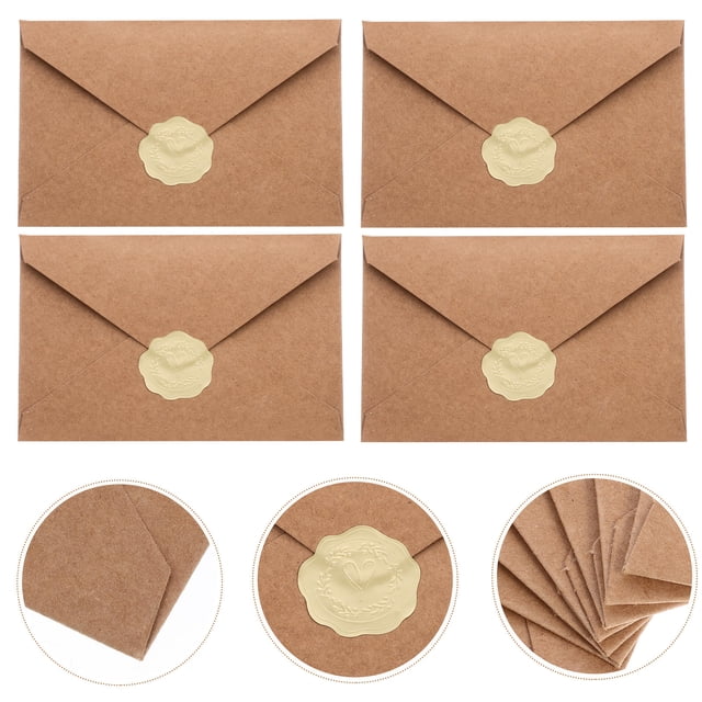 Raindrops 1Set Brown Paper Invitation Envelopes for Wedding Cards and Party Invitations Elegant Design