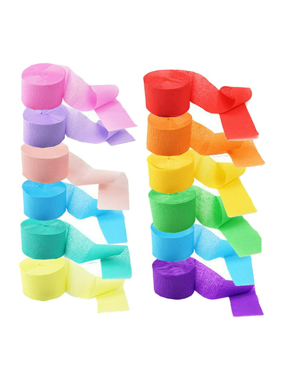 12 Pcs Crepe Paper Streamers Party Colored Streamer Decorations Wedding Streamer