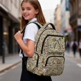 thumbnail image 4 of KEIAHUAN Camouflage Bow Backpack for Girls, Dual Stretch Side Pockets Hold Water Bottles Umbrellas, 17 Inch Large Capacity Daypack Fits 14 Inch Laptop for Boys Kids Grades 1-8, 4 of 6
