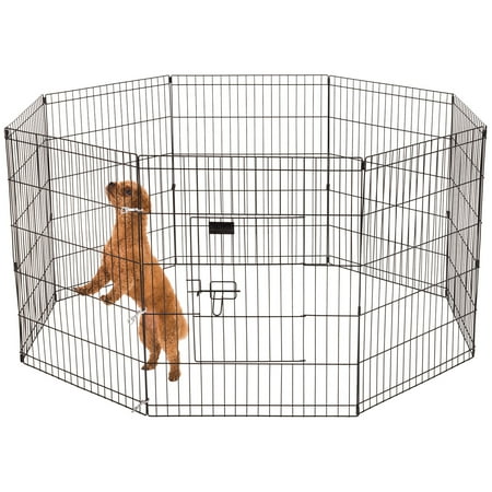 - 24” x 30”8 Panel Pet Playpen Dog Cage Kennel Crate Metal Enclosure Fence