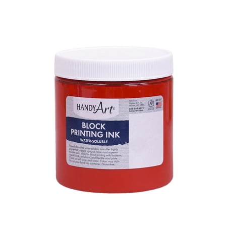 Handy Art Non-Toxic Water Based Block Printing Ink, 8 oz Jar,