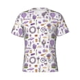 thumbnail image 4 of Qekee Lavender Flowers Classic Fit T-Shirt Men's Shirt Men's Tight Short Sleeves for Exercise, Running, Mountaineering - Lavender Flowers, 4 of 9