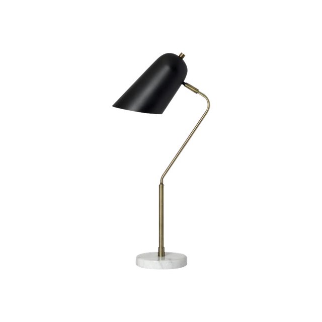 All The Rages Lalia Home - Desk lamp - 1 socket - asymmetrical - antique brass, matte black lampshade