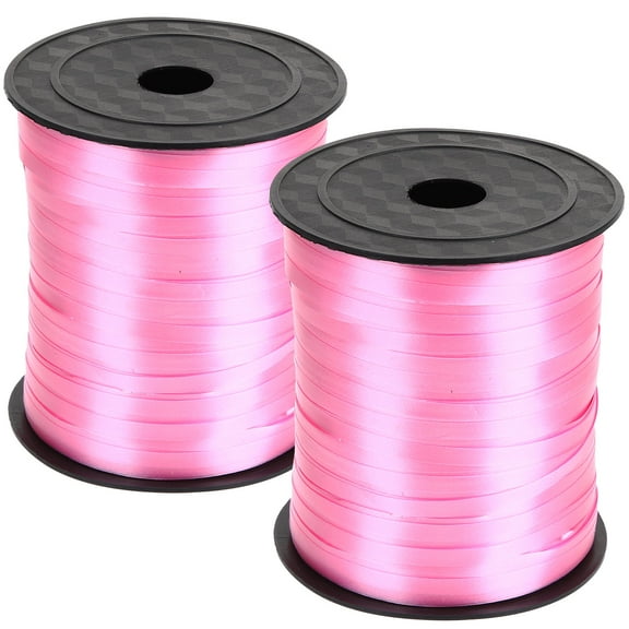 CIMAXIC Ribbons For Crafting Balloon Ribbons Pink Plastic 2 Rolls 200m Length
